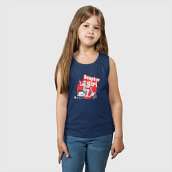 Майка детская хлопок Девушка на скутере, цвет: тёмно-синий — фото 2