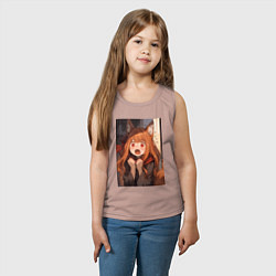 Майка детская хлопок Волчица и пряности Холо удивление, цвет: пыльно-розовый — фото 2