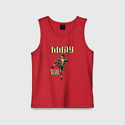 Майка детская хлопок Крутой боец муай тай, цвет: красный