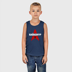 Майка детская хлопок Байконур СССР, цвет: тёмно-синий — фото 2