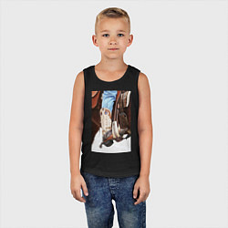 Майка детская хлопок Western style, цвет: черный — фото 2