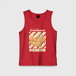 Майка детская хлопок Покемоны Чаризард Charizard, цвет: красный