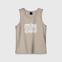 Майка детская хлопок Ковбой на лошади, цвет: миндальный