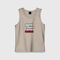 Майка детская хлопок GTA online logo game, цвет: миндальный