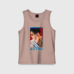 Майка детская хлопок Astro Ли Дон Мин, цвет: пыльно-розовый