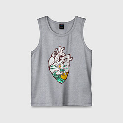 Майка детская хлопок Остров сердца, цвет: меланж