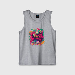 Майка детская хлопок Клёвый Дед Мороз, цвет: меланж