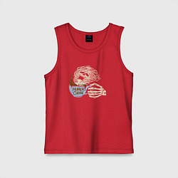 Майка детская хлопок Horror coffee, цвет: красный