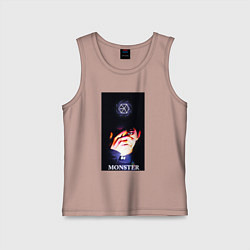 Майка детская хлопок Exo monster, цвет: пыльно-розовый