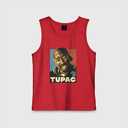 Майка детская хлопок Tupac - all eyez on me, цвет: красный