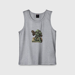 Майка детская хлопок Стальной воин, цвет: меланж