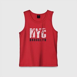Майка детская хлопок NYC - Brooklyn, цвет: красный