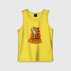 Майка детская хлопок Отличного Хэллоуина, цвет: желтый