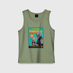 Майка детская хлопок Mandalorian - Din Djarin, цвет: авокадо