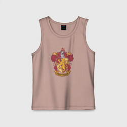 Майка детская хлопок Факультет Гриффиндор, цвет: пыльно-розовый