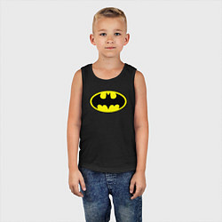 Майка детская хлопок Batman logo, цвет: черный — фото 2