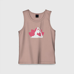 Майка детская хлопок Йога лотос, цвет: пыльно-розовый