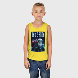 Майка детская хлопок Плохой Санта Клаус с мешком подарков, цвет: желтый — фото 2