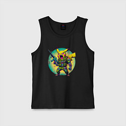 Майка детская хлопок Cool Pikachu - special forces, цвет: черный