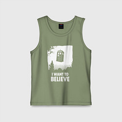 Майка детская хлопок Tardis believe, цвет: авокадо