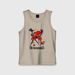 Майка детская хлопок Суперсемейка персонажи, цвет: миндальный