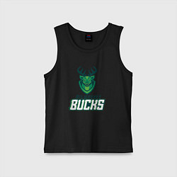 Майка детская хлопок Milwaukee Bucks NBA, цвет: черный