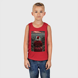 Майка детская хлопок Дед мороз и уходящий год, цвет: красный — фото 2