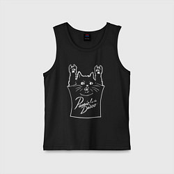 Майка детская хлопок Panic at the disco - cat rock, цвет: черный