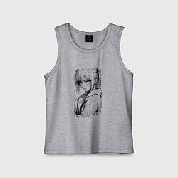 Майка детская хлопок Девушка с блекло-желтыми глазами, цвет: меланж