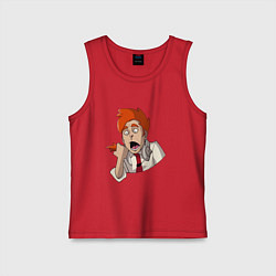 Майка детская хлопок Нервный диспетчер из Каламбур: Крутое пике, цвет: красный