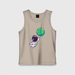 Майка детская хлопок Прикосновение планеты, цвет: миндальный