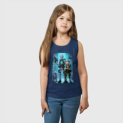 Майка детская хлопок Rick and Morty - cyber special forces, цвет: тёмно-синий — фото 2