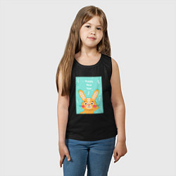 Майка детская хлопок Новогодний милый заяц, цвет: черный — фото 2
