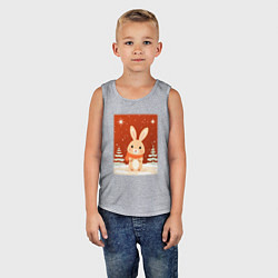 Майка детская хлопок Снежный милый кролик, цвет: меланж — фото 2