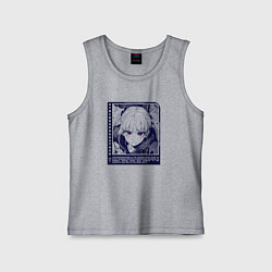 Майка детская хлопок Девушка с пурпурным взглядом, цвет: меланж