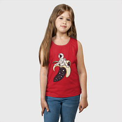 Майка детская хлопок Космический банан, цвет: красный — фото 2