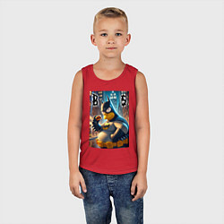 Майка детская хлопок Batsimpson - ai art fantasy, цвет: красный — фото 2