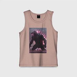 Майка детская хлопок Рев Годзиллы, цвет: пыльно-розовый