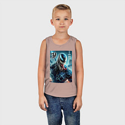 Майка детская хлопок Venom in New York city - ai art fantasy, цвет: пыльно-розовый — фото 2