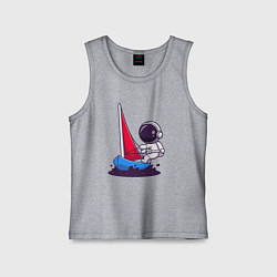 Майка детская хлопок Космонавт яхтсмен, цвет: меланж