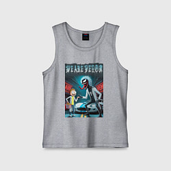 Майка детская хлопок Веном-Рик и Морти рядом со спортивной тачкой, цвет: меланж