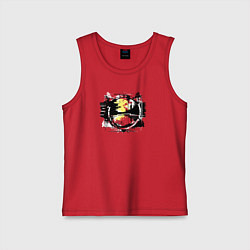 Майка детская хлопок Грязь и скорость, цвет: красный