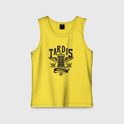 Майка детская хлопок Tardis time lord, цвет: желтый