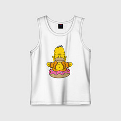 Майка детская хлопок Homer yoga, цвет: белый