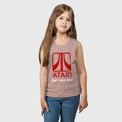 Майка детская хлопок Atari logo - start game now, цвет: пыльно-розовый — фото 2