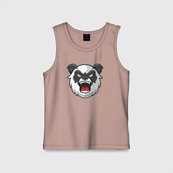 Майка детская хлопок Angry panda, цвет: пыльно-розовый