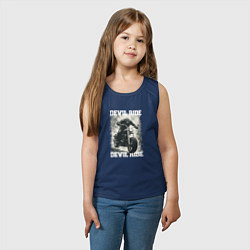 Майка детская хлопок Devil ride, цвет: тёмно-синий — фото 2