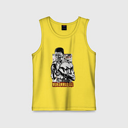 Майка детская хлопок Боксер Мухаммед Али, цвет: желтый