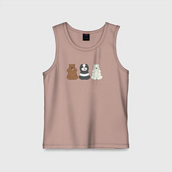 Майка детская хлопок Три мишки, цвет: пыльно-розовый