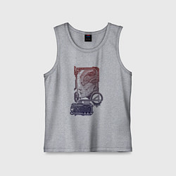 Майка детская хлопок Биокиборг в профиль, цвет: меланж